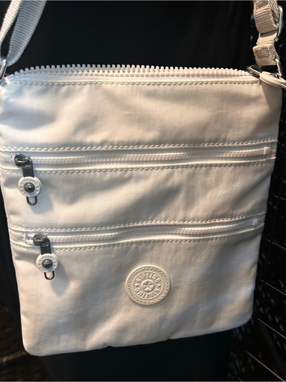 Kipling white keiko Crossbody Zip-Front Shoulder Bag